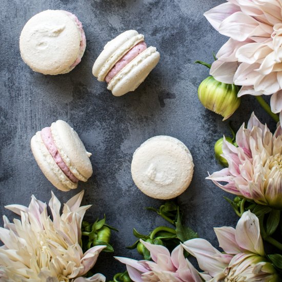 Vanilla and Raspberry Macarons