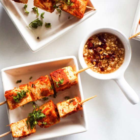 Thai Red Curry Tofu Skewers