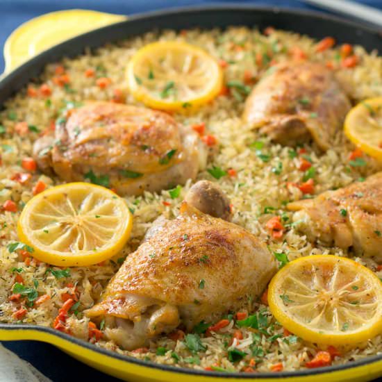 One Skillet Mediterranean Chicken