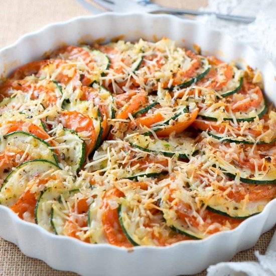 Parmesan Zucchini and Tomato Gratin