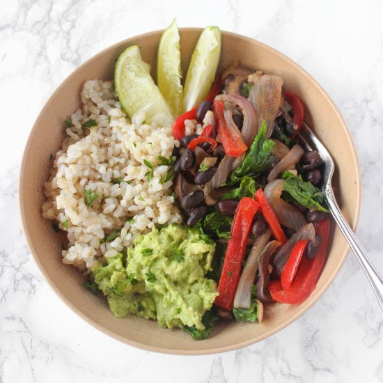 Simple Vegetarian Fajita Bowls