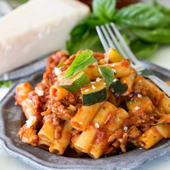 Spicy Sausage Skillet Ziti