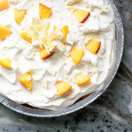 Peach Ricotta Pudding Cream Pie