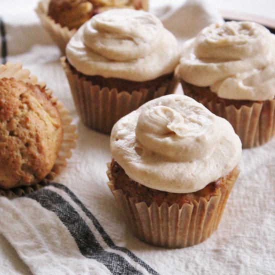 Apple Cupcake + Caramel Buttercream