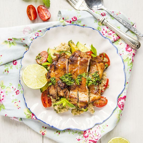 Garlic Chicken With Quinoa Salad