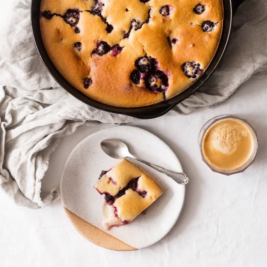 Peach and Blackberry Skillet Cake