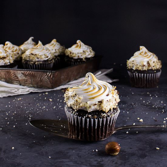 Chocolate Hazelnut Bourbon Cupcakes