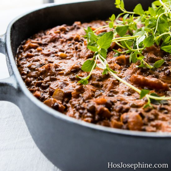 Vegetarian Bolognese with Lentils