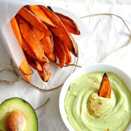 Healthy Sweet Potato Fries with Avocado