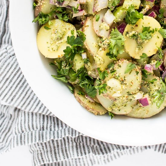 No-Mayo Grainy Mustard Potato Salad