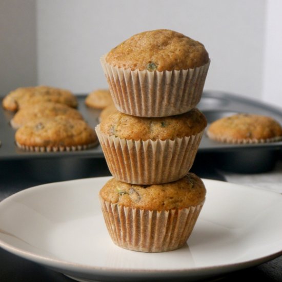 Dark Chocolate Zucchini Muffins