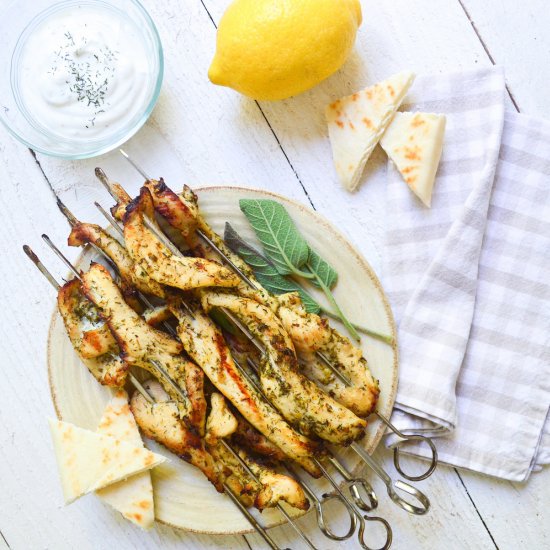 souvlaki chicken skewers