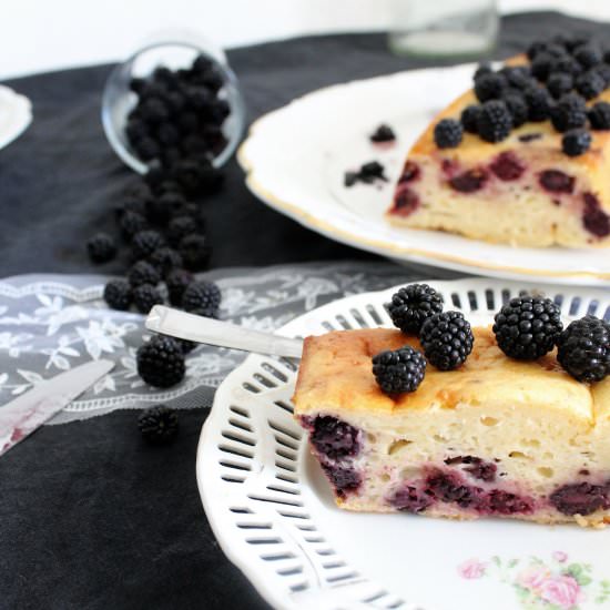 Blackberry and viola cake