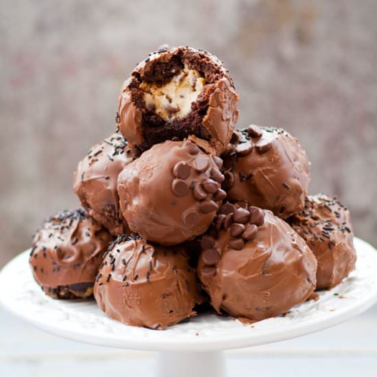 Cookie Dough Brownie Bombs