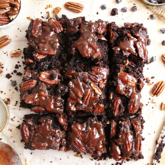 vegan turtle brownies