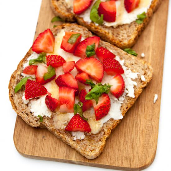 Basil + Strawberry Toast