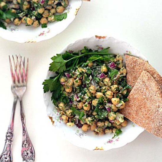 Easy Chickpea & Herb Salad