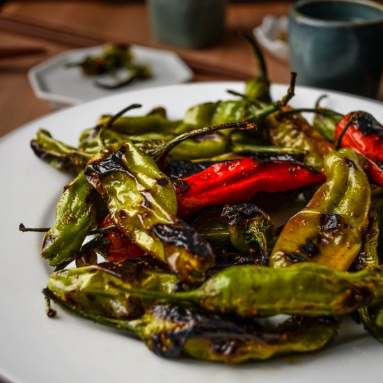 Charred Shishitos with Sweet Spice