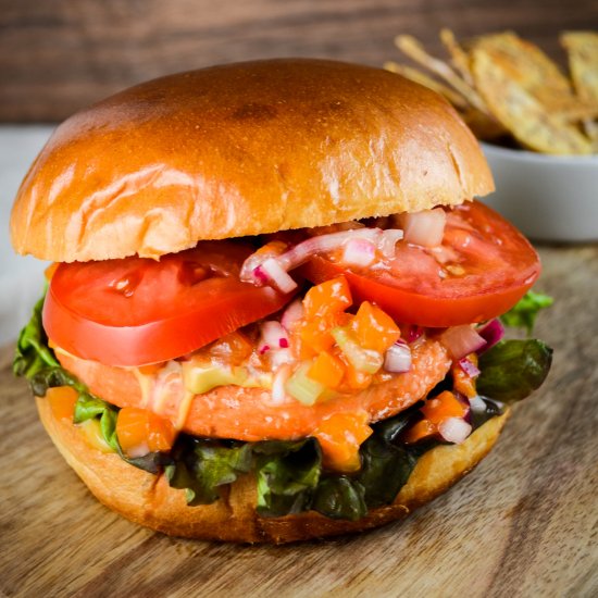 Salmon Burgers with Apricot Relish