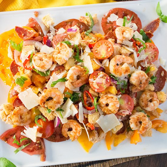 Panzanella Salad with Shrimp