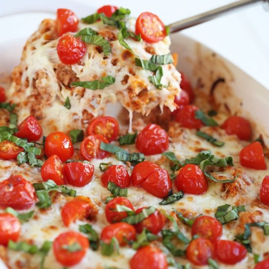 Caprese Chicken & Quinoa Casserole