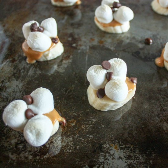 Banana Peanut Butter S’Mores Bites