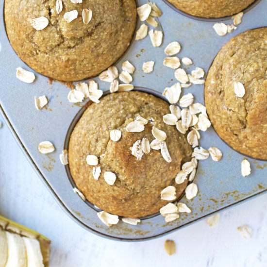 Banana Oatmeal Flax Muffins