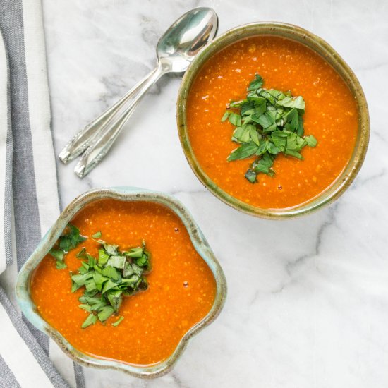 slow cooker tomato basil soup