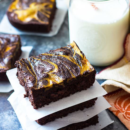 pumpkin cheesecake swirl brownies