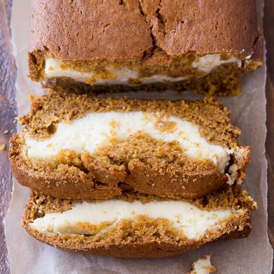 Cream Cheese Filled Pumpkin Bread