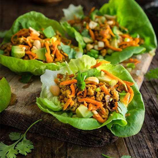 Spiced Ground Turkey Lettuce Wraps