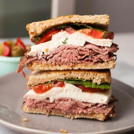 Roast Beef Caprese Sandwich