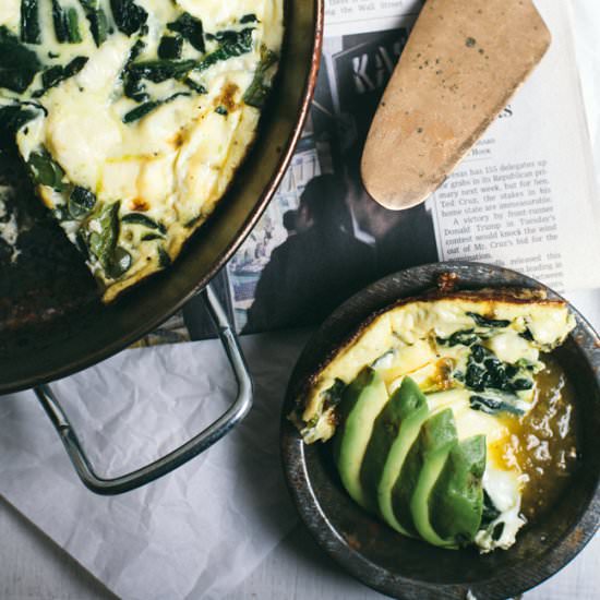 Greens and Brie Egg White Frittata