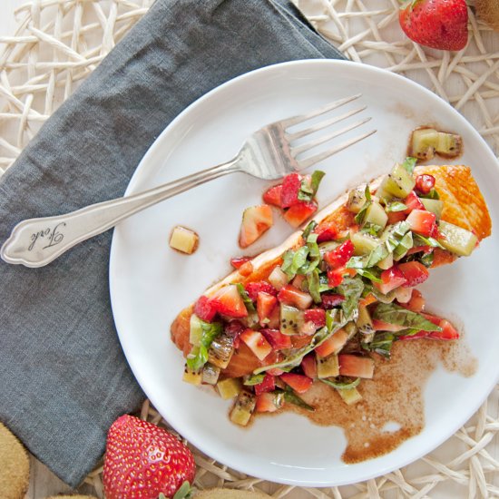 Salmon with Strawberry Kiwi Salsa