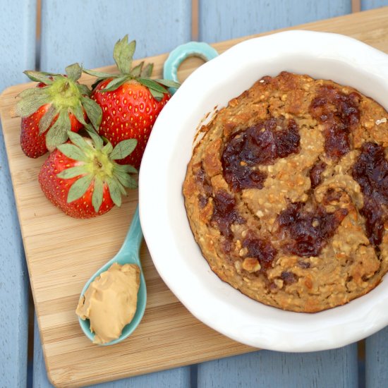 Healthy PB&J Baked Oatmeal