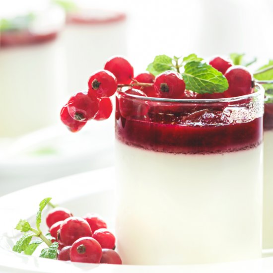 Lemon Red Currant Panna Cotta