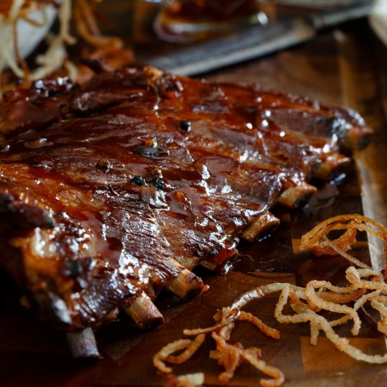 Sticky Maple Apple Ribs