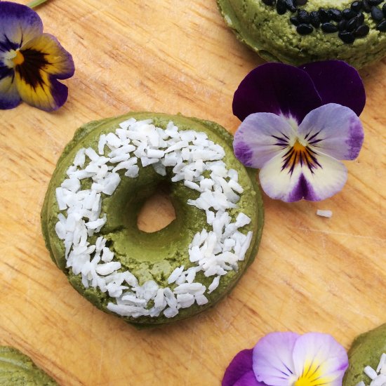 Mini Matcha Sesame Doughnuts