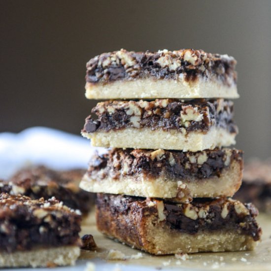 Salted Chocolate Pecan Pie Bars