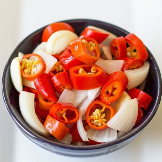 Pickled Peppers and Onions