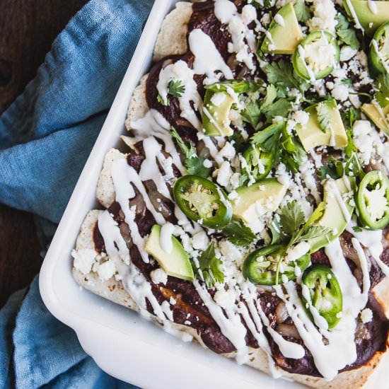 Simple Mole Chicken Enchiladas