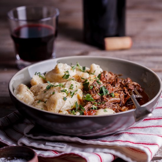 Lamb ragu with cauliflower gnocchi