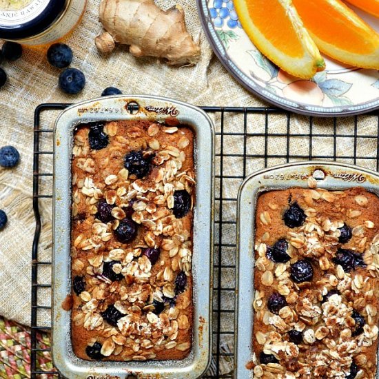 Honey Orange Blueberry Banana Bread