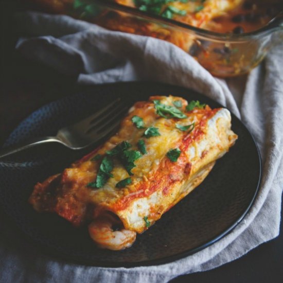 Shrimp and Black Bean Enchilada