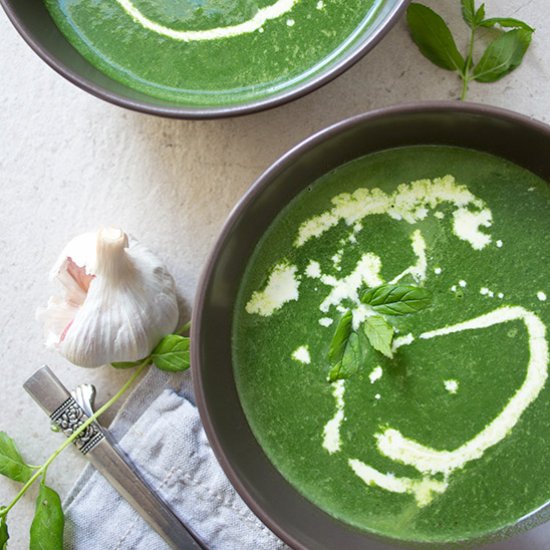 Spinach Mint Soup with Sumac