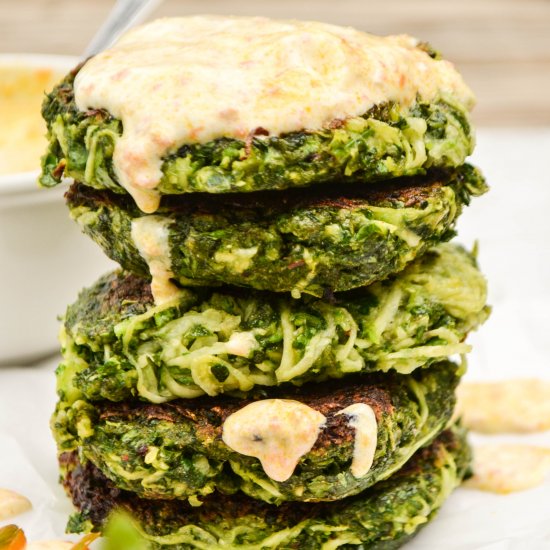 Zucchini and Rainbow Chard Fritters