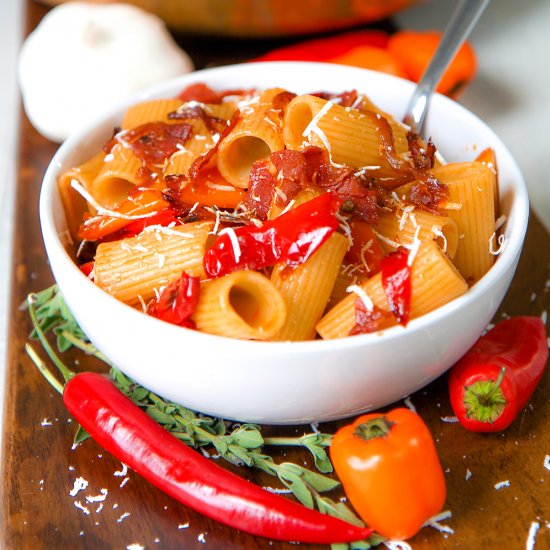 Pasta with Capocollo and Peppers