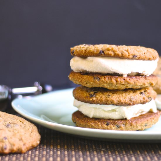 Quinoa Almond Ice Cream Sandwiches