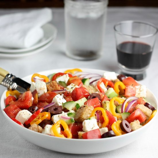 Greek Panzanella Salad