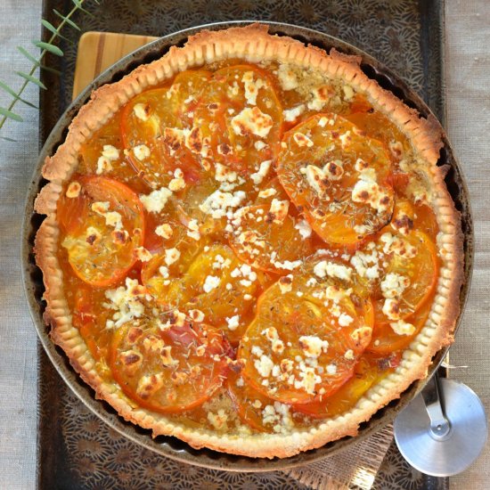 Yellow Tomato and Feta Pie